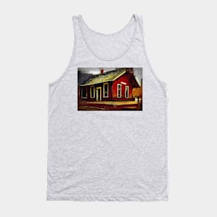 Red Railroad Station Tank Top